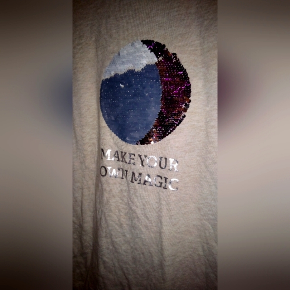 Wonder Nation Long Sleeve Sequin Shirt